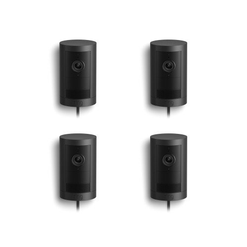 Ring Outdoor Cam Plus Plug-In 2K Security Camera - Black - 4-Pack