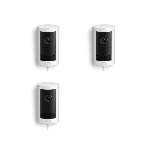 Ring Outdoor Cam Plus Plug-In 2K Security Camera - White - 3-Pack