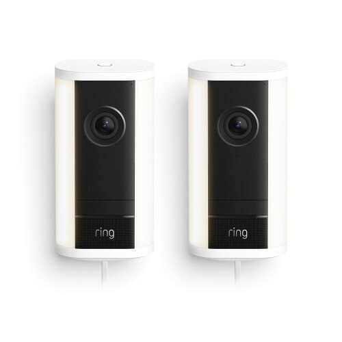 Ring Spotlight Cam Pro (2nd Gen) Plug-In Outdoor Security Camera - 2-Pack - White