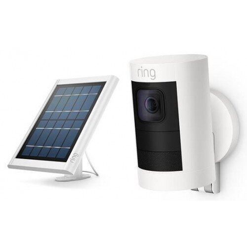 Ring Stick Up Solar-Powered Indoor/Outdoor HD Camera - White