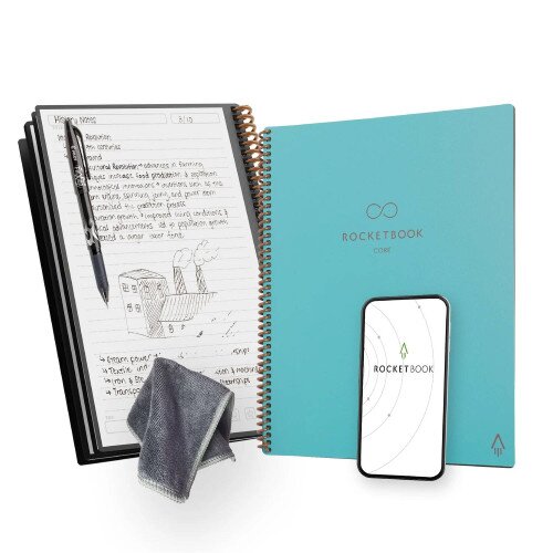 Rocketbook Core Reusable Notebook (Next Gen) - Letter - Lined - Teal