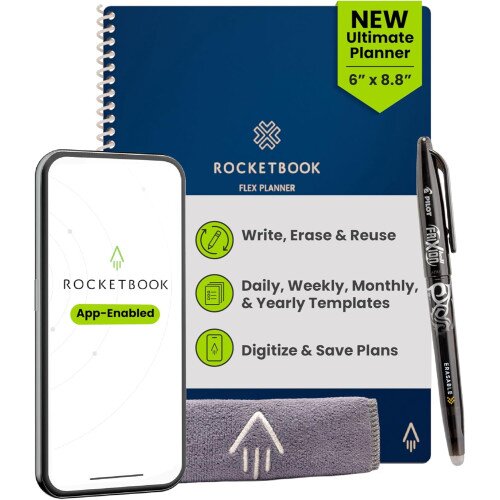 Rocketbook Flex Planner - Executive 6 in x 8.8 - Navy