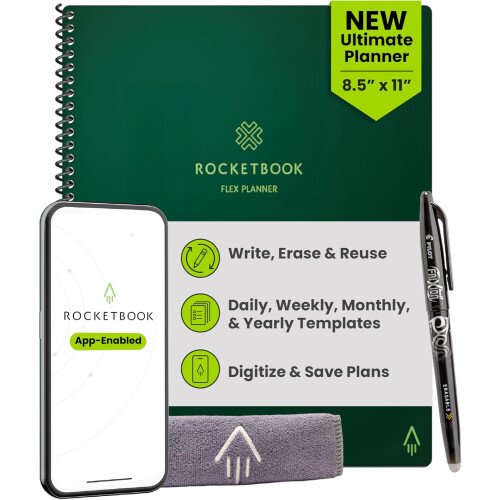 Rocketbook Flex Planner - Letter 8.5 in x 11 - Green