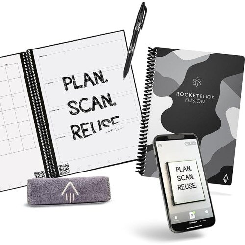 Rocketbook Fusion Smart Reusable Notebook - Lunar Winter - Executive