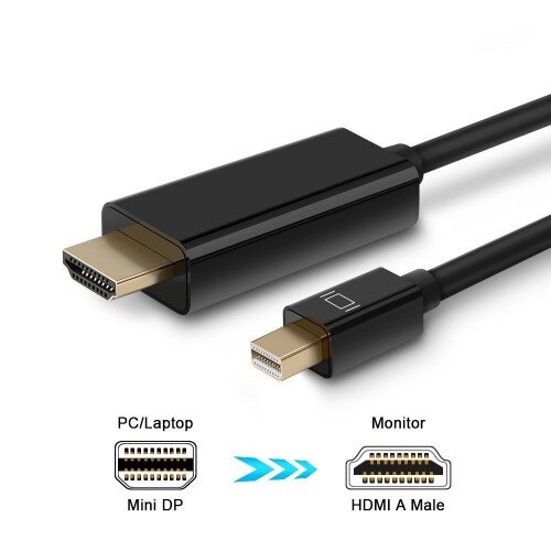 Rocketek 6ft Mini DisplayPort (Thunderbolt Port Compatinle) to HDMI Adapter for Surface/Surface Pro 3/4/Macbook