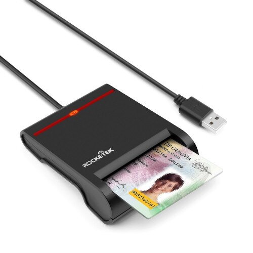 Rocketek DOD Military USB Common Access CAC Memory Card Reader