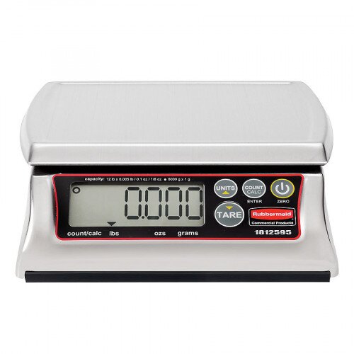 Rubbermaid 1812595 12 lb Dishwasher Safe Stainless Steel Digital Portioning Scale