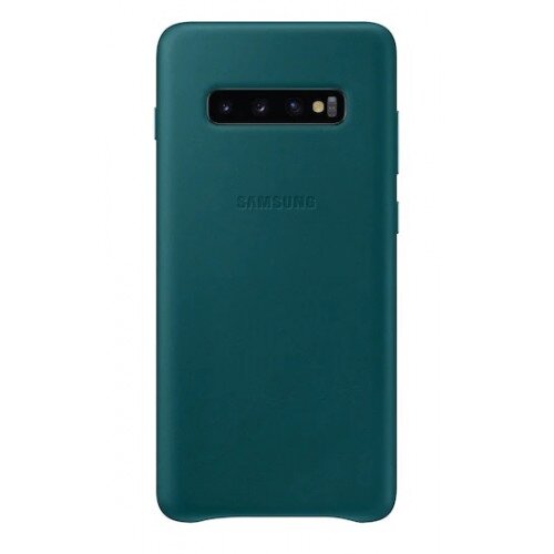 Samsung Galaxy S10+ Leather Back Cover - Green