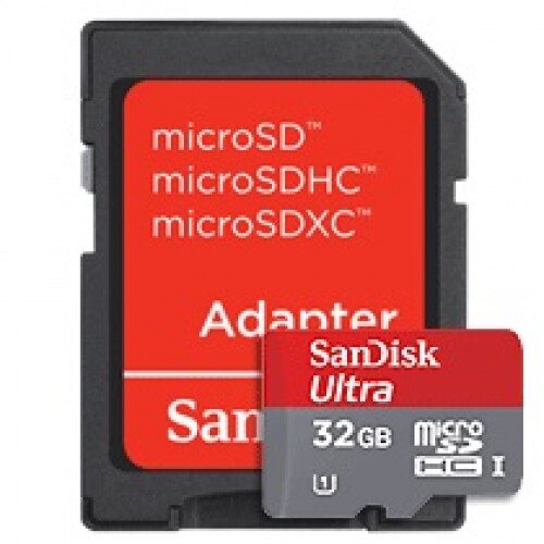 SanDisk Ultra MicroSDHC UHS-I Card (w/ Adapter) - 32GB