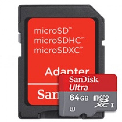 SanDisk Ultra MicroSDXC UHS-I Card (w/ Adapter) - 64GB