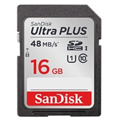 SanDisk Ultra PLUS SDHC 48MB/s UHS-I Card - 16GB