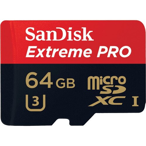 SanDisk Extreme PRO MicroSDHC UHS-3 Card w/Adapter - 64GB
