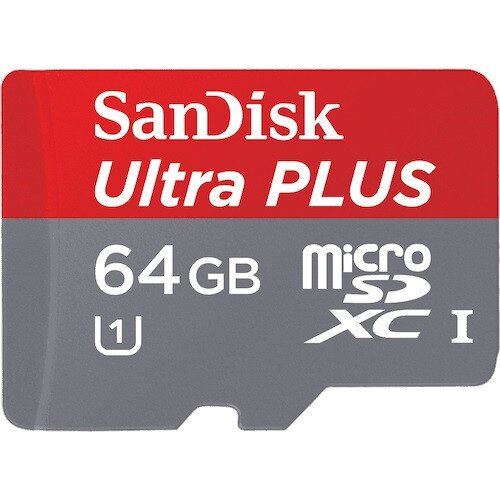SanDisk Ultra Plus MicroSDHC Class 10 UHS-1 Card - 64GB