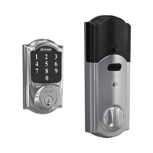 Schlage Connect Smart Deadbolt with Camelot Trim - Bright Chrome