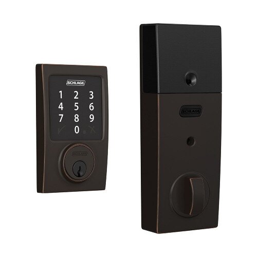 Schlage Connect Smart Deadbolt with Century Trim, Z-Wave Plus Enabled - Aged Bronze