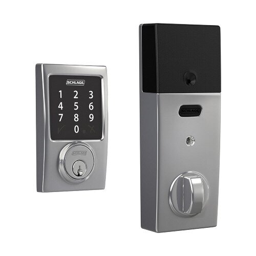 Schlage Connect Smart Deadbolt with Century Trim, Z-Wave Plus Enabled - Bright Chrome