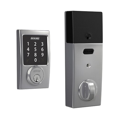 Schlage Connect Smart Deadbolt with Century Trim, Zigbee Certified - Bright Chrome