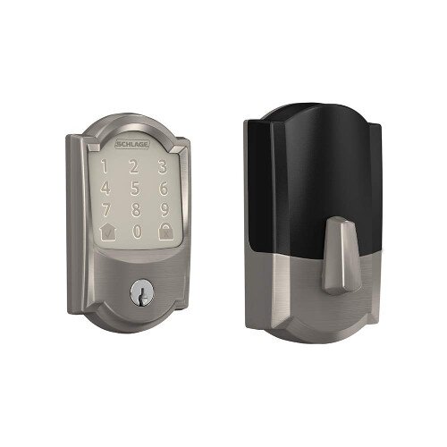 Schlage Encode Smart WiFi Deadbolt with Camelot Trim - Satin Nickel