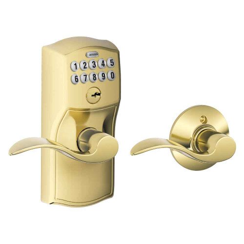 Schlage Keypad Lever with Camelot Trim and Accent Lever with Auto Lock