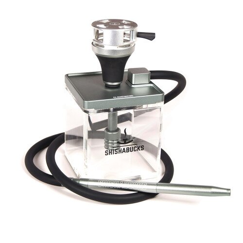 Shishabucks Cloud Micro + Sky Bowl + Stratus - Gun Metal Grey - Blue Bowl - Mini (10-15g) - Premium Stratus