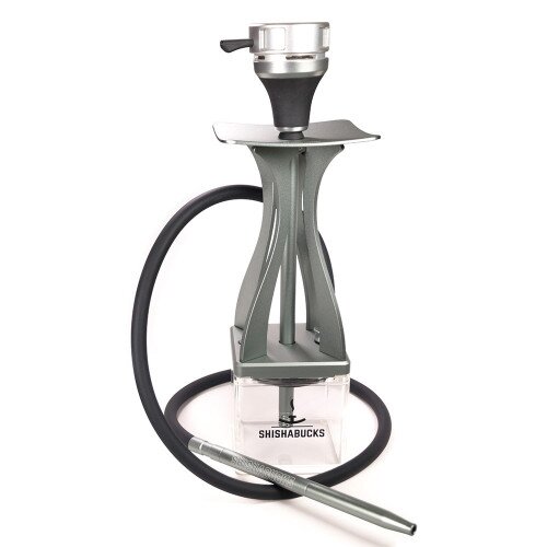 Shishabucks Cloud Mini + Sky Bowl + Stratus - Gun Metal Grey - Red Bowl - Mini (10-15g)