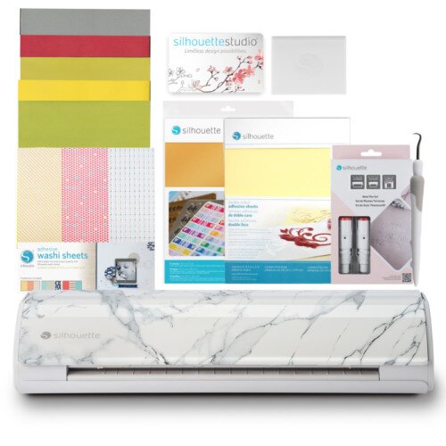 Silhouette Cameo 5 Cutting Machine - Card Making Bundle - Bianco Carara