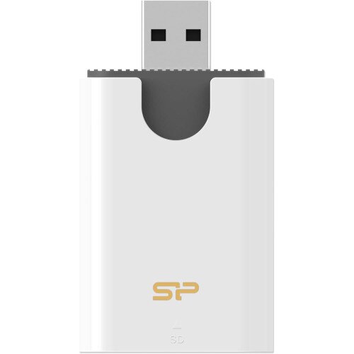 Silicon Power Dual Port Memory Card (SD/ MicroSD Card) Reader - White