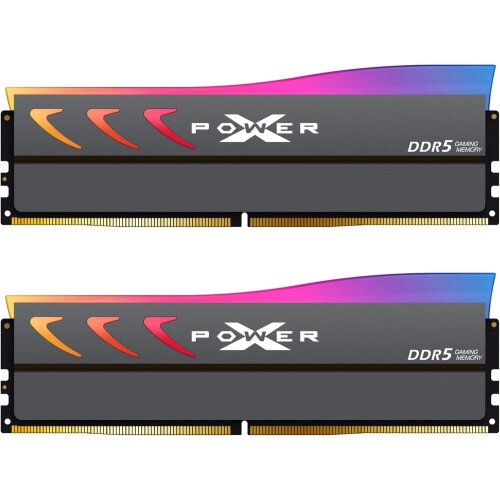 Silicon Power Storm RGB DDR5 6400MT/s (PC5-51200) CL32 64GB(2x32GB) Dual Pack 1.4V Desktop Unbuffered DIMM Memory - Gray