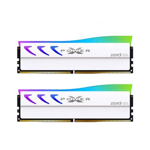 Silicon Power Storm RGB DDR5 8000MT/s (PC5-64000) CL38 32GB(2x16GB) Dual Pack 1.45V Desktop Unbuffered DIMM Memory - White
