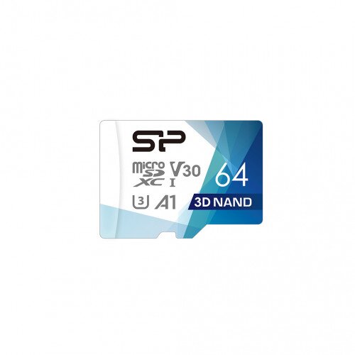 Silicon Power Superior Pro 64GB microSDXC UHS-I Memory Card with Adapter