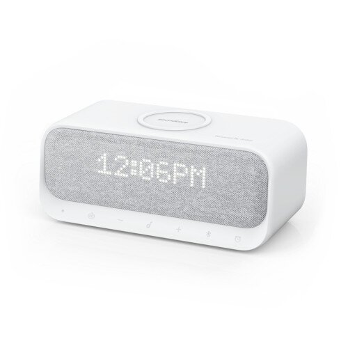 Soundcore Wakey Alarm Clock and Bluetooth Speaker with Wireless Charger - White
