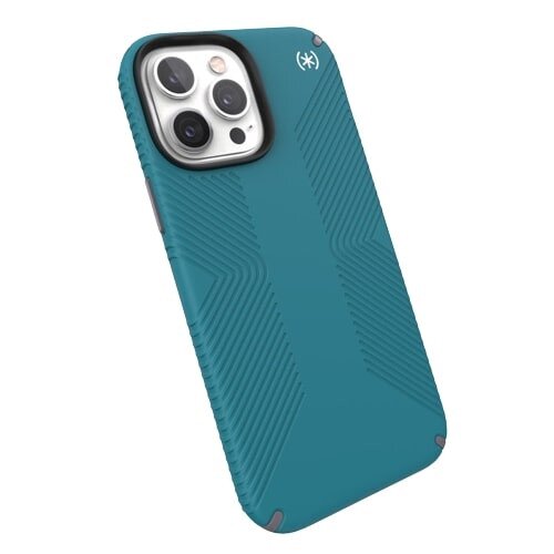 Speck Presidio2 Grip Compatible With Magsafe Iphone 13 Pro Case - Deep Sea Teal/Cloudy Grey/White