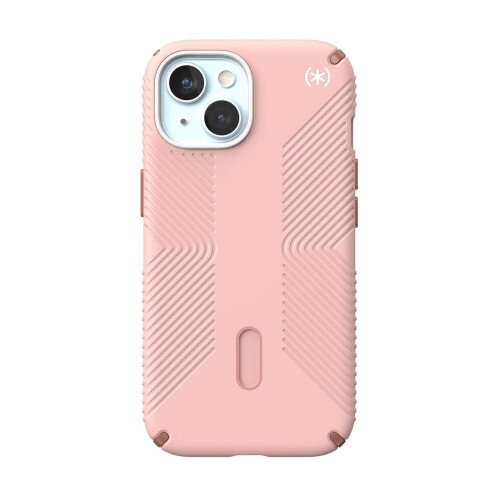 Speck Presidio2 Grip MagSafe with ClickLock Case for iPhone 15 - Dahlia Pink/Rose Copper