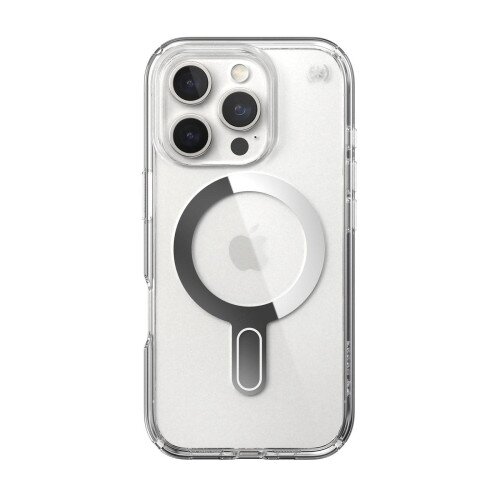 Speck Presidio Perfect-Clear MagSafe with ClickLock Case for iPhone 16 Pro - Clear/Chrome