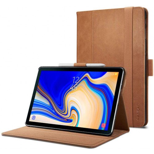 Spigen Galaxy Tab S4 Case Stand Folio - Brown
