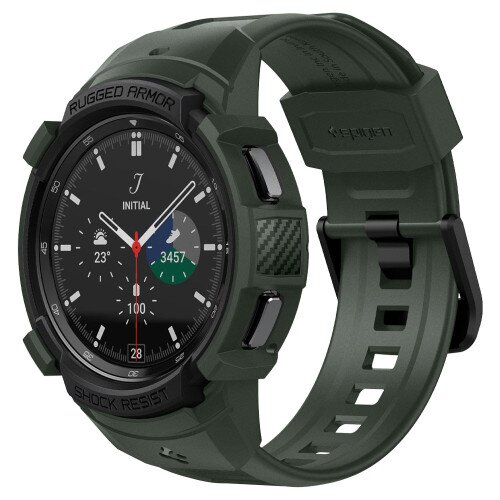 Spigen Galaxy Watch 4 Classic (46mm) Case Rugged Armor Pro - Military Green
