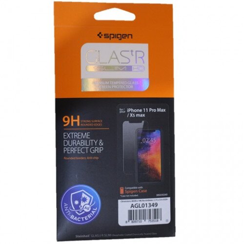 Spigen Glas.tR Slim HD Anti-Bacterial Screen Protector for iPhone 11 Pro Max