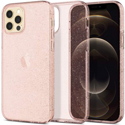 Spigen iPhone 12 / iPhone 12 Pro Case Liquid Crystal Glitter - Rose Quartz