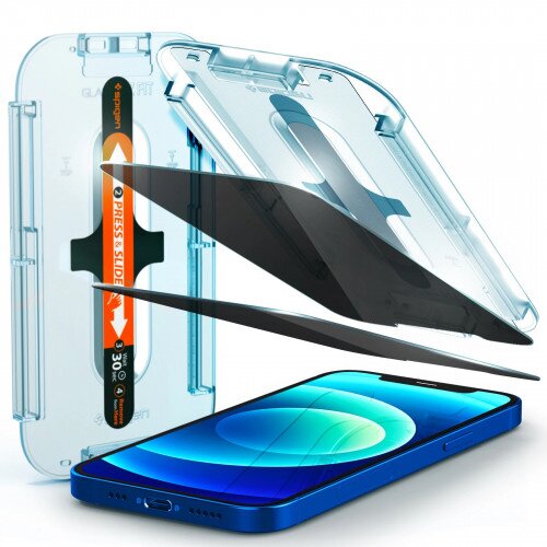 Spigen EZ FIT GLAS.tR Privacy V2 Screen Protector for iPhone 12 / 12 Pro
