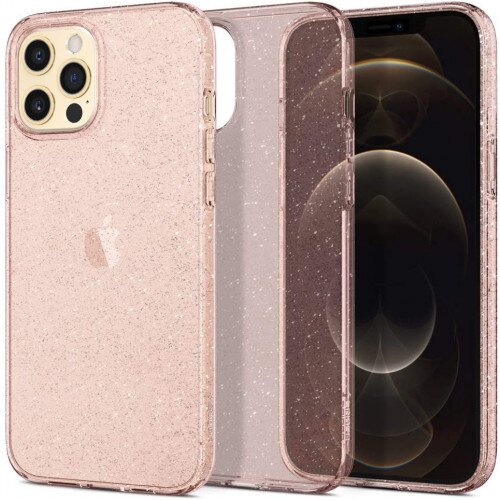 Spigen iPhone 12 Pro Max Case Liquid Crystal Glitter - Rose Quartz