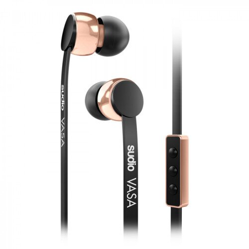 Sudio VASA In-Ear Wired Headphones - Rose Gold Black - iOS