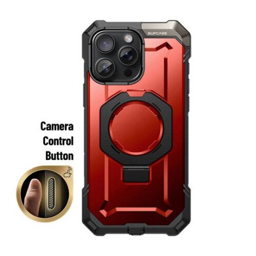 SUPCASE 6.9 inch UB Grip MagSafe Camera Control Button Phone Case for iPhone 16 Pro Max - Metallic Red