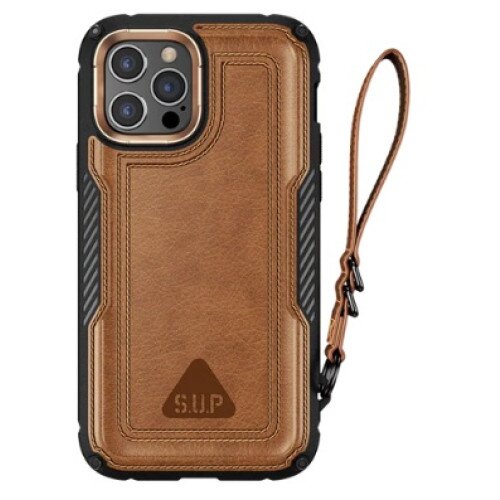 SUPCASE iPhone 12 Pro 6.1 inch Unicorn Beetle Royal Rugged Leather Case - Brown