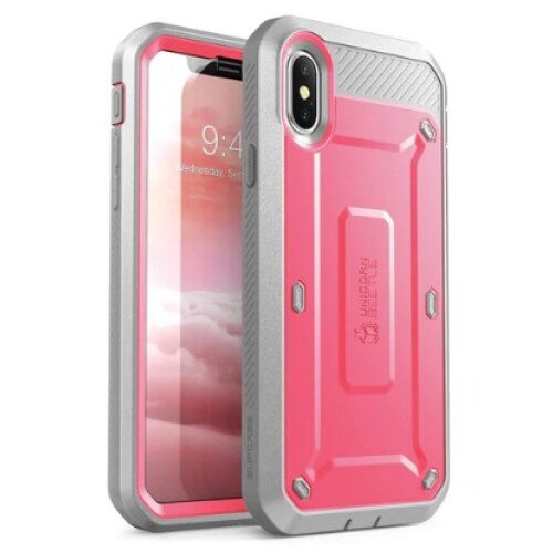 SUPCASE iPhone X / XS Unicorn Beetle Pro Rugged Holster Case - Pink
