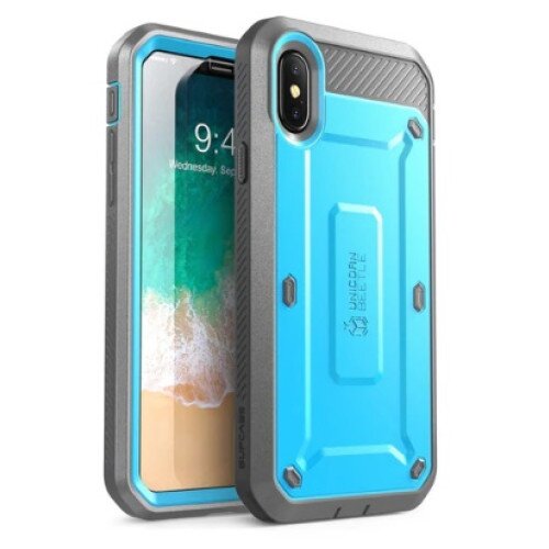 SUPCASE iPhone X / XS Unicorn Beetle Pro Rugged Holster Case - Blue
