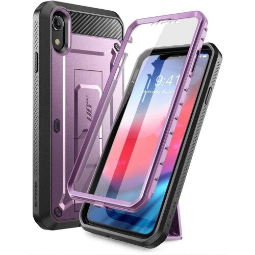 SUPCASE iPhone XR Unicorn Beetle Pro Full-Body Holster Case - Metallic Purple