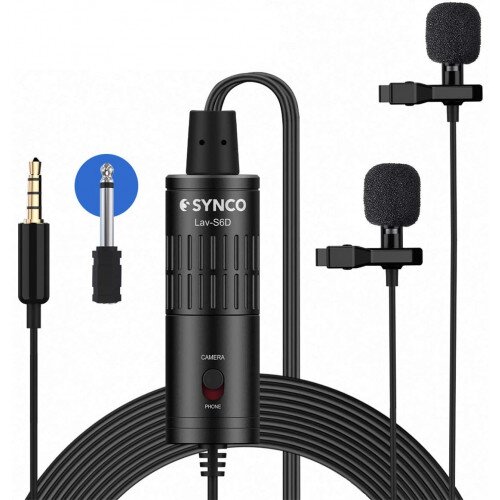 SYNCO Lav-S6D Dual-Head Clip-On Microphone