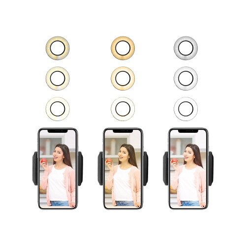 Macally Table Clip Style Selfie Ring Light with Cell Phone Holder