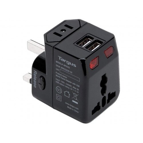 Targus World Travel Power Adapter with Dual USB Charging Ports