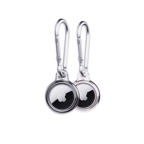 tech21 EvoPop AirTag Case Bundle (x2) - Space Grey and Clear